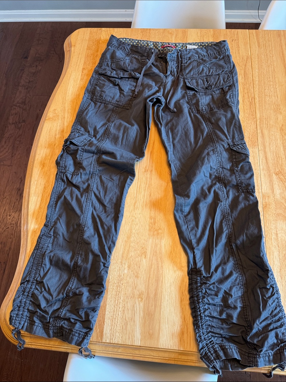 Vintage UNIONBAY Wide Leg Cargo Pants - Charcoal Gray